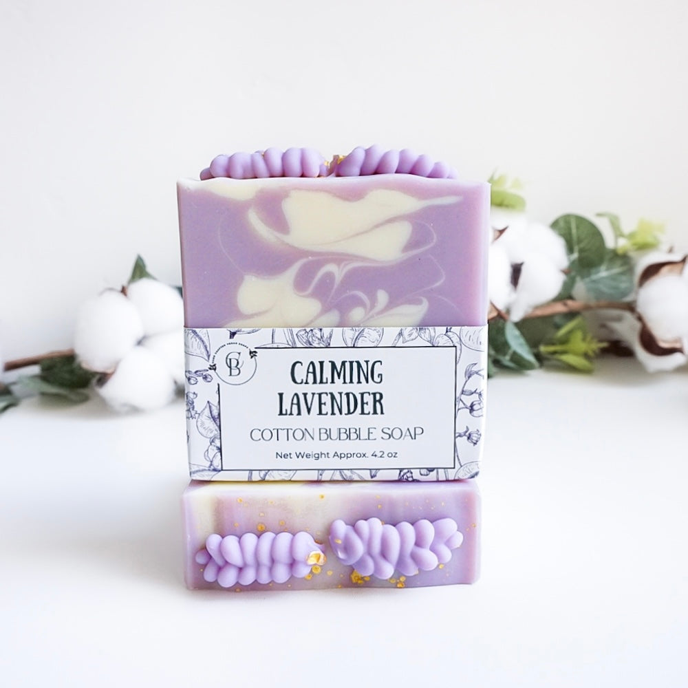 Calming Lavender Soap - Handmade by Cotton Bubble Soap