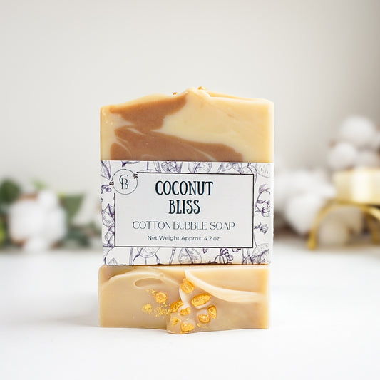 Coconut Bliss Soap – Tropical & Natural Shower Bar | Cotton Bubble Soap