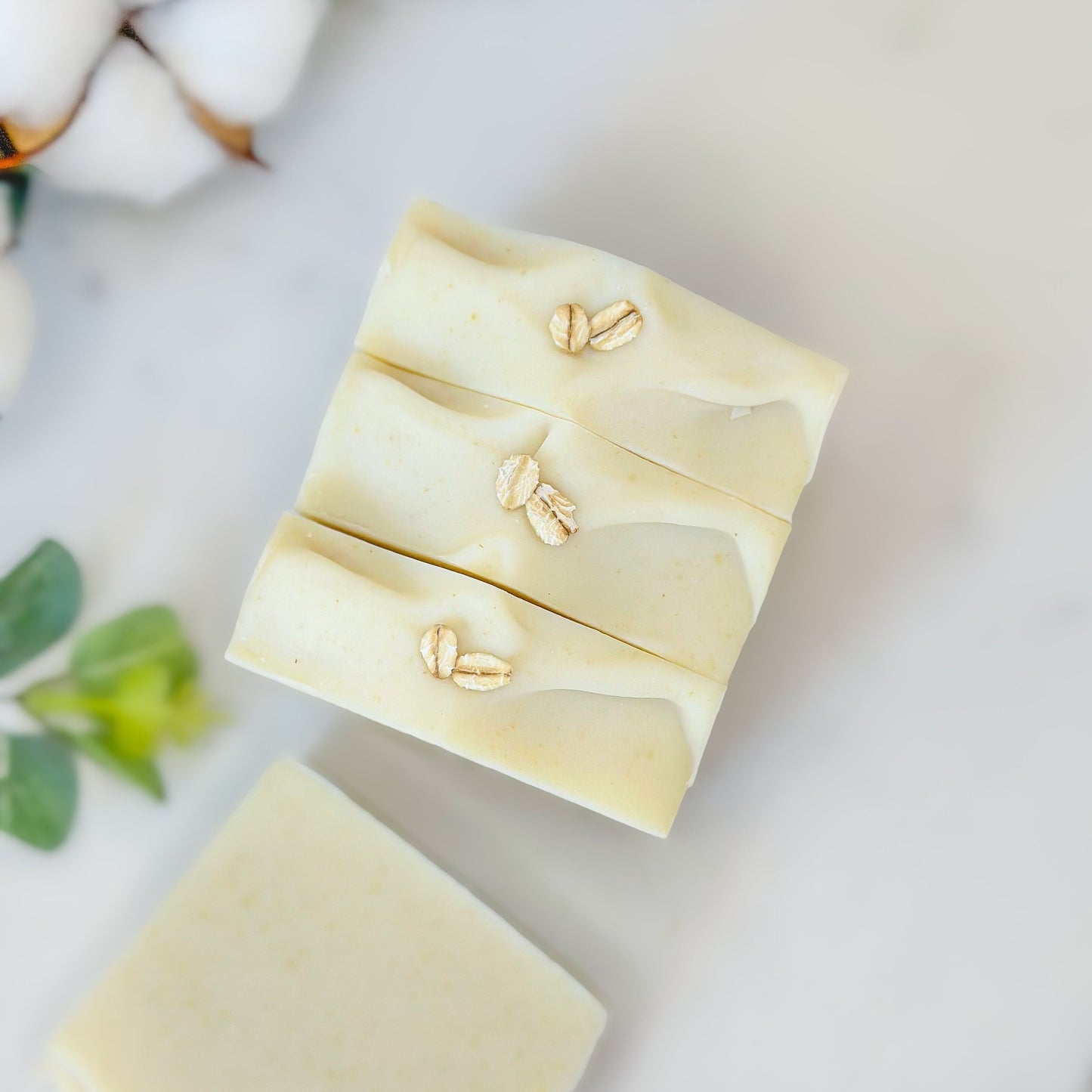 Exfoliating Oats - Unscented Oatmeal Soap for Sensitive Skin by Cotton Bubble Soap