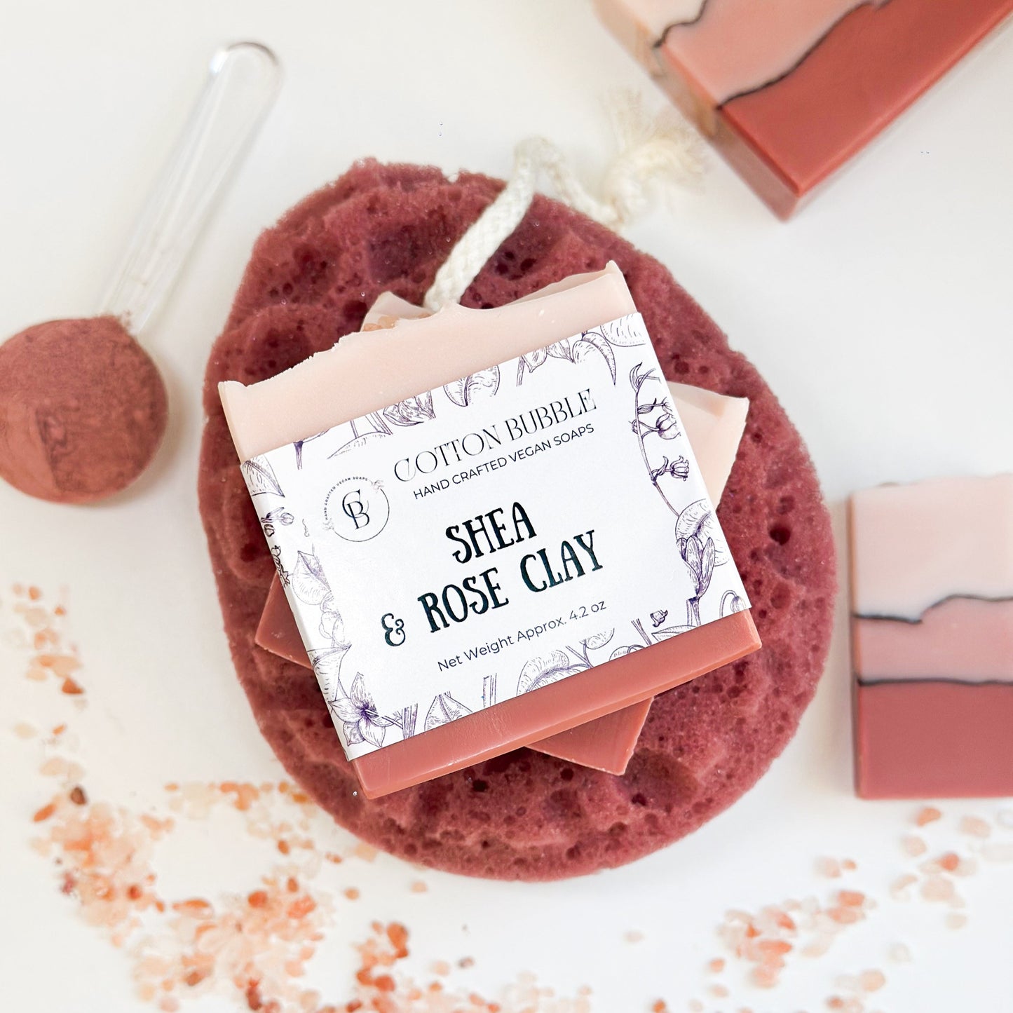 Rose Clay & Shea – Unscented Natural Soap for Sensitive Skin | Cotton Bubble Soap