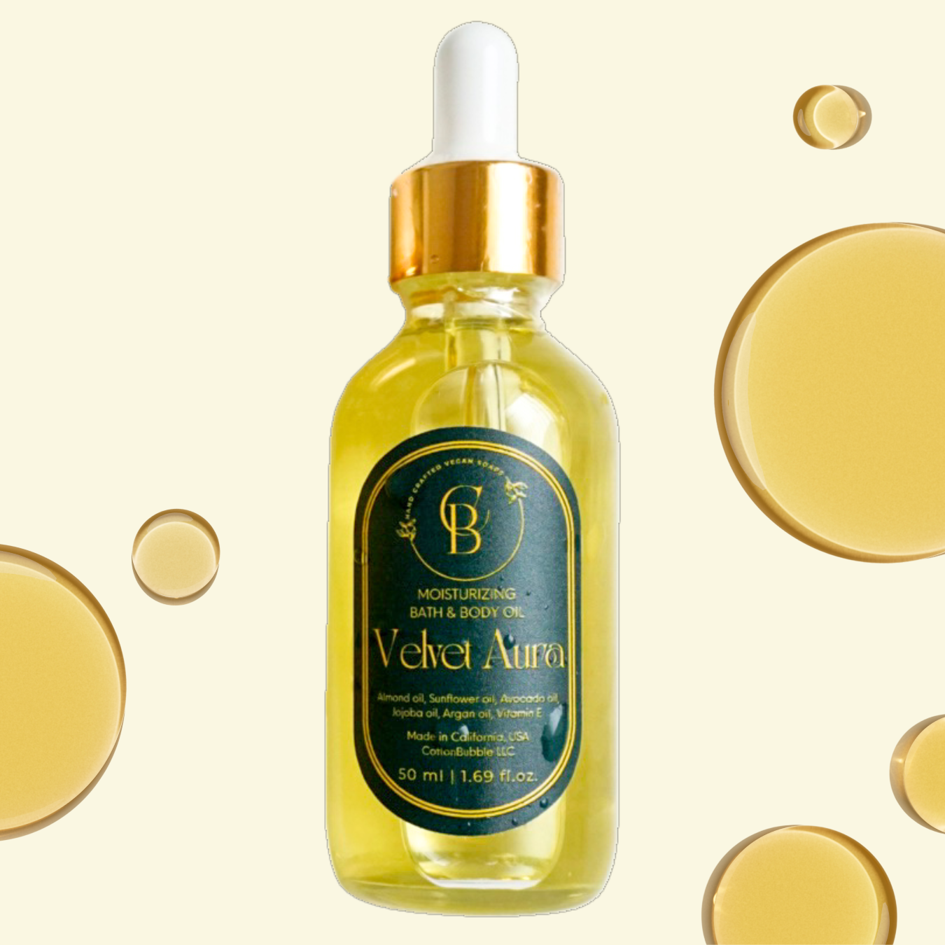 Velvet Aura – Unscented Luxurious Body Oil | Cotton Bubble Soap