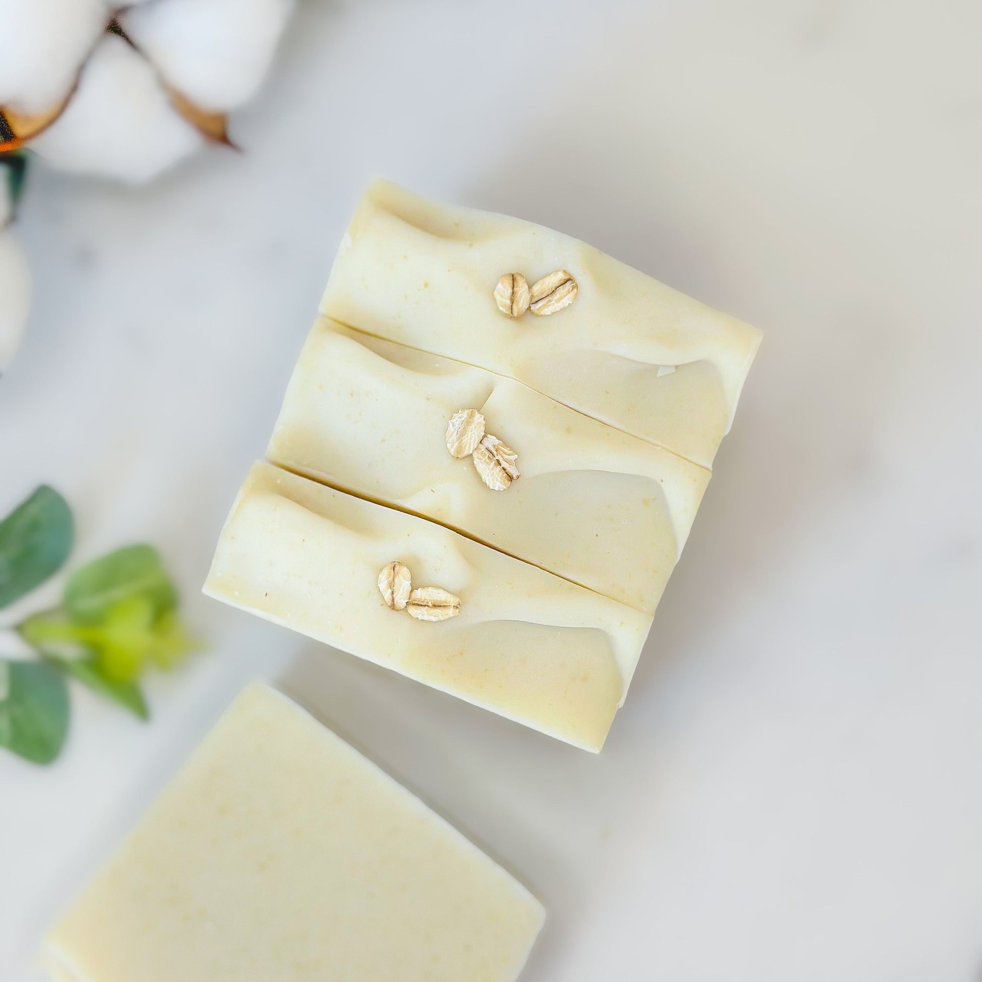 Exfoliating Oats - Unscented Oatmeal Soap for Sensitive Skin by Cotton Bubble Soap 