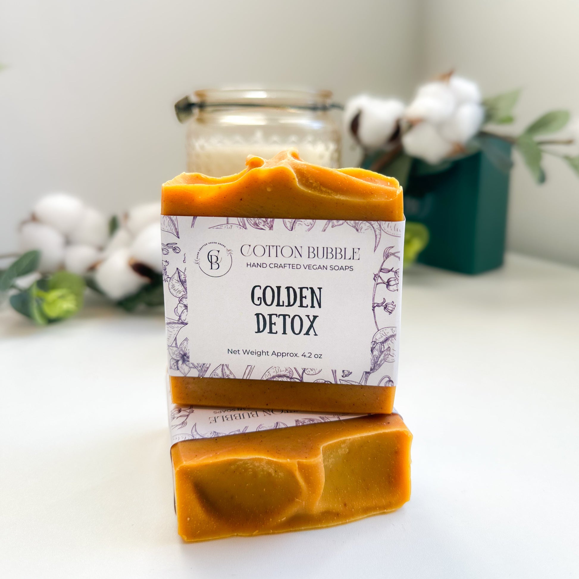 Golden Detox – Turmeric & Carrot Soap for Radiant Skin | Cotton Bubble Soap